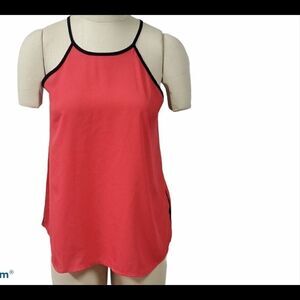 Monteau LA Red Sleeveless Hi Low Hem Tank